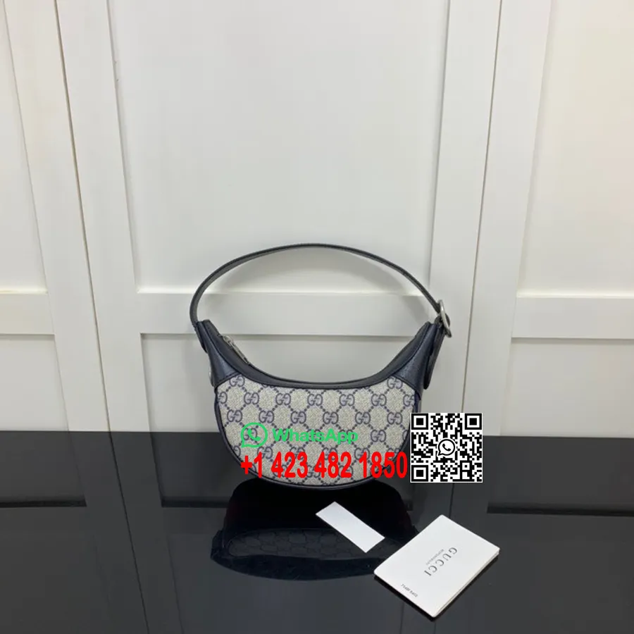 Gucci Ophidia Gg Minikott 20cm 658551 Vasikanahast Nahast Kevad/suvi 2022 Kollektsioon, Tumesinine