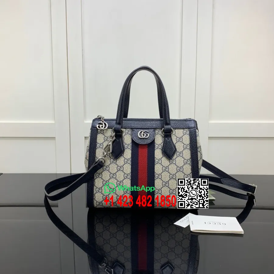 Gucci Sac Cabas Ophidia Gg Shopper 24cm 547551 Cuir De Veau Collection Printemps/été 2022, Bleu Marine