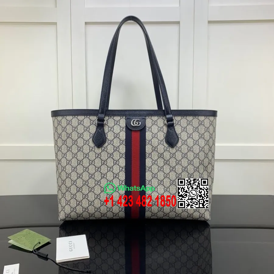 Gucci Ophidia Gg Bevásárlótáska 38 Cm 631685 Borjúbőr 2022 Tavaszi/nyári Kollekció, Fekete