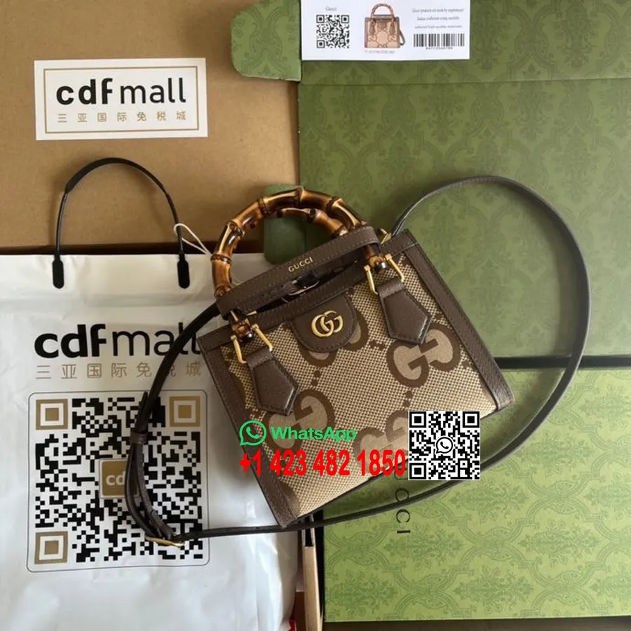 Bolsa Gucci Diana De Bambu 20cm Com Jumbo Gg 655661 Couro De Bezerro Coleção Primavera/verão 2022, Camelo E ébano