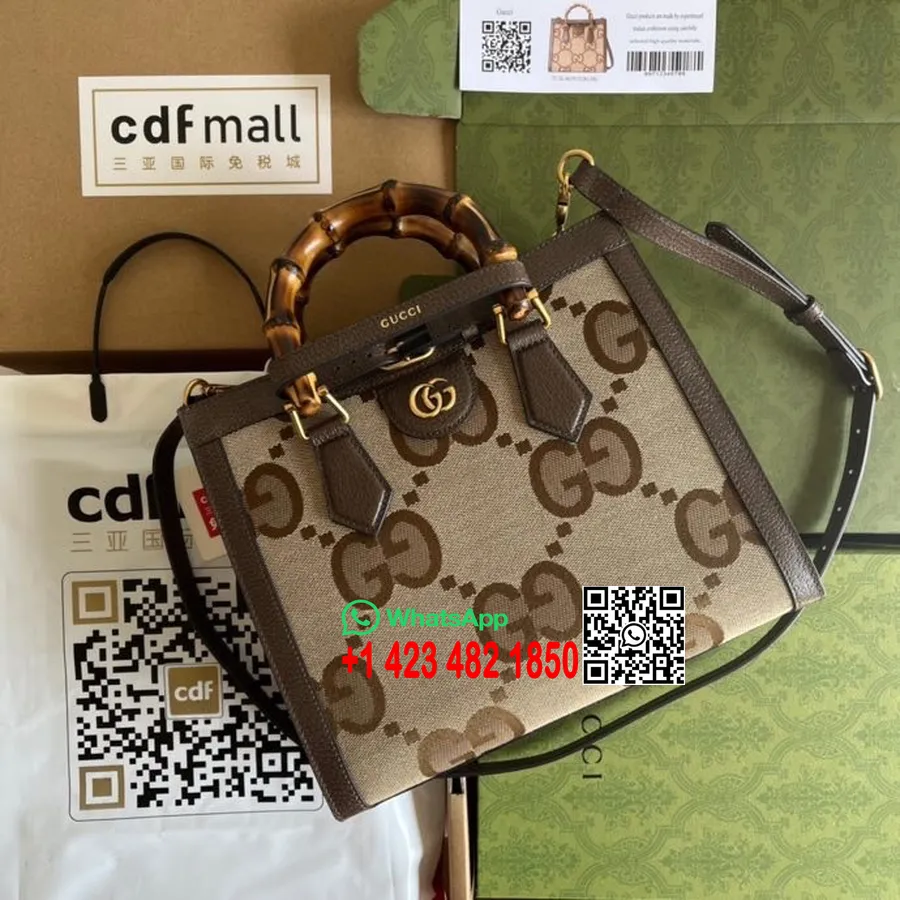 Geantă Tote Gucci Diana Bambus 27cm Cu Jumbo Gg 660195 Piele De Vițel Colecția Primăvară/vară 2022, Cămilă și Abanos