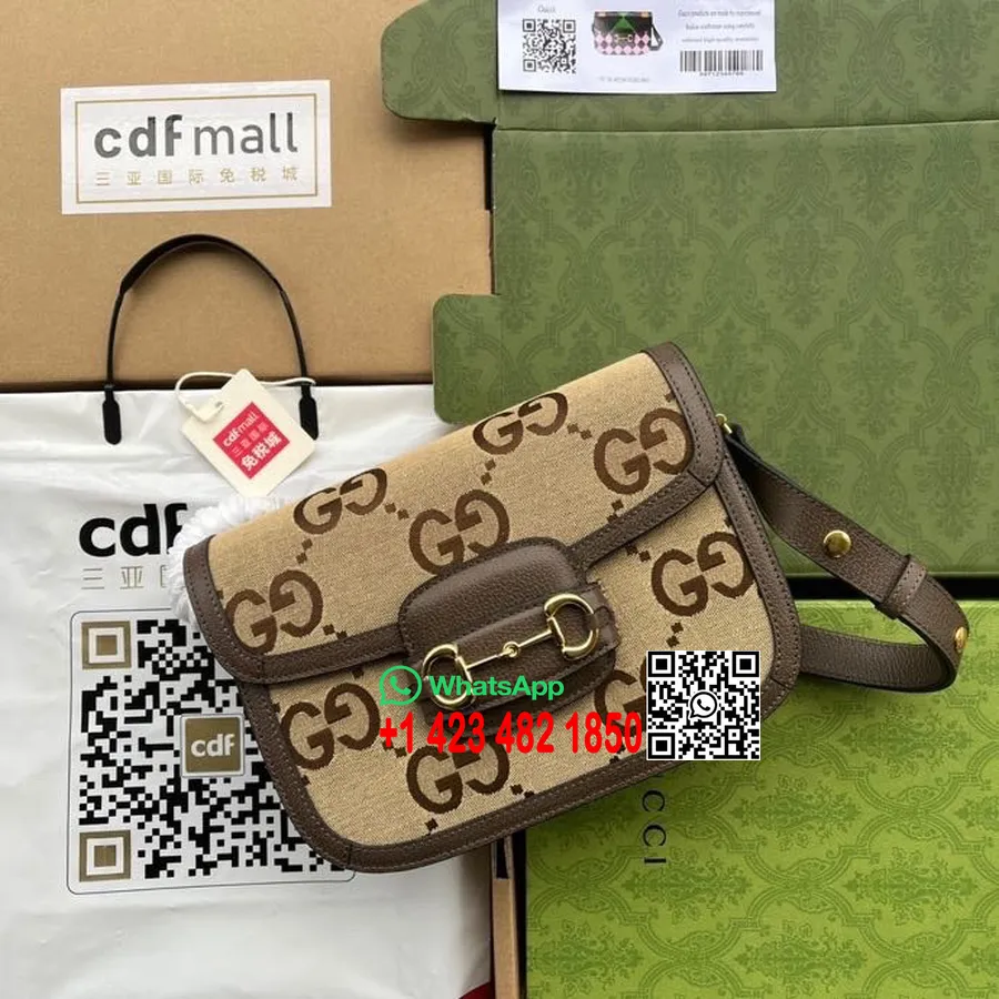 Bolsa Gucci Horsebit 1955 Com Jumbo Gg 25cm 602204 Couro De Bezerro Coleção Primavera/verão 2022, Camelo E ébano