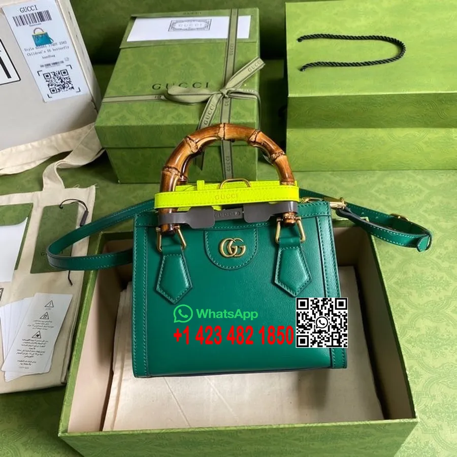 Geantă Tote Gucci Diana Bambus 20cm 655661 Piele De Vițel Colecția Primăvară/vară 2022, Verde