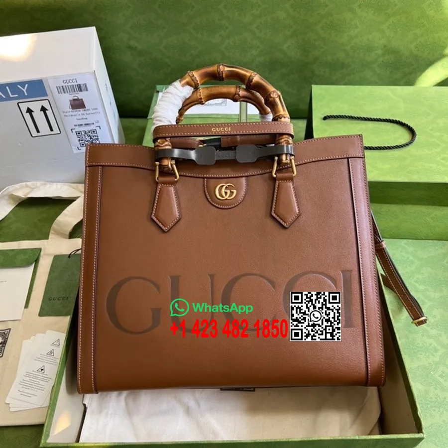 Gucci Diana Bambu Tote Çanta 35cm 655658 Dana Deri İlkbahar/yaz 2022 Koleksiyonu, Kahverengi