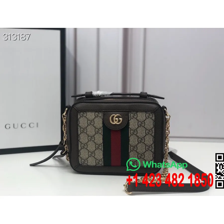 Gucci Ophidia Semsket Kameraveske 28cm 602576 Kalveskinn Høst/vinter 2021 Kolleksjon, Brun