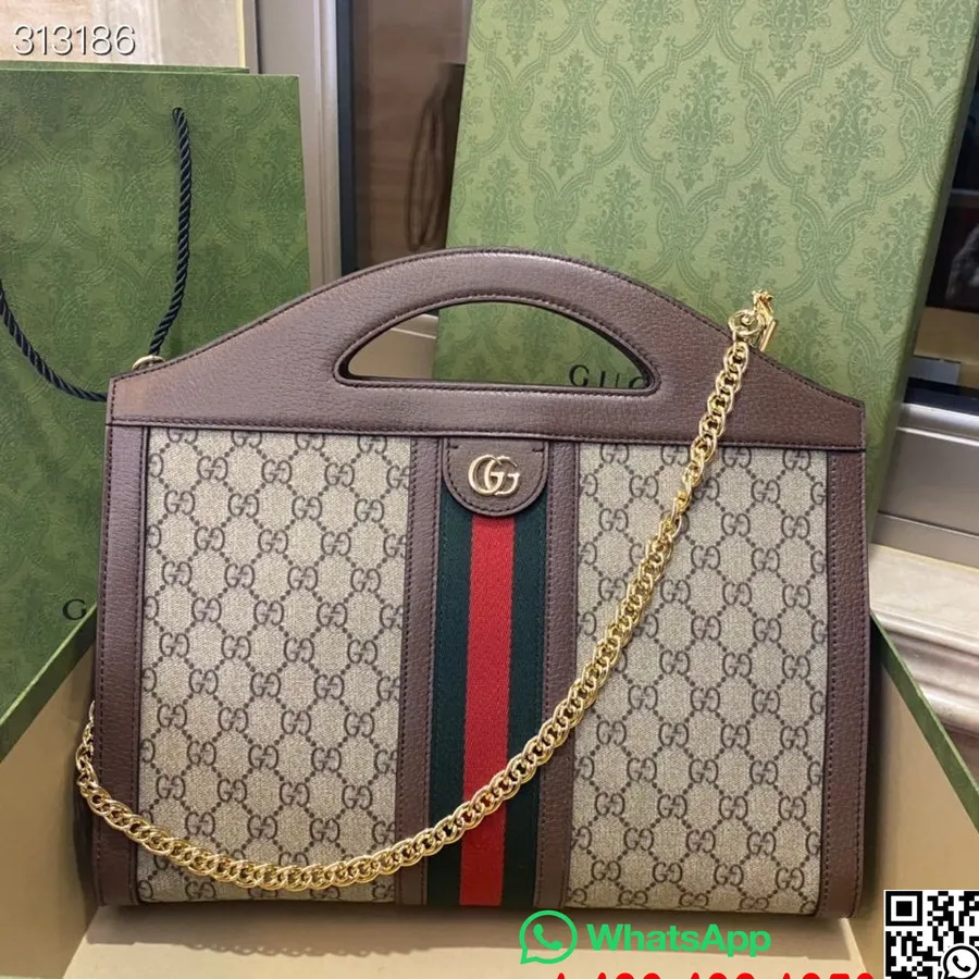 Gucci Ophidia Gg Clutchväska 512957 Kalvskinnsläder Höst/vinter 2021 Kollektion, Brun