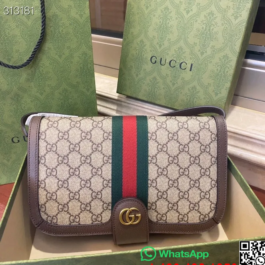 Gucci Ophidia Gg Messenger Bag 548304 Kalveskinn Høst/vinter 2021 Kolleksjon, Brun