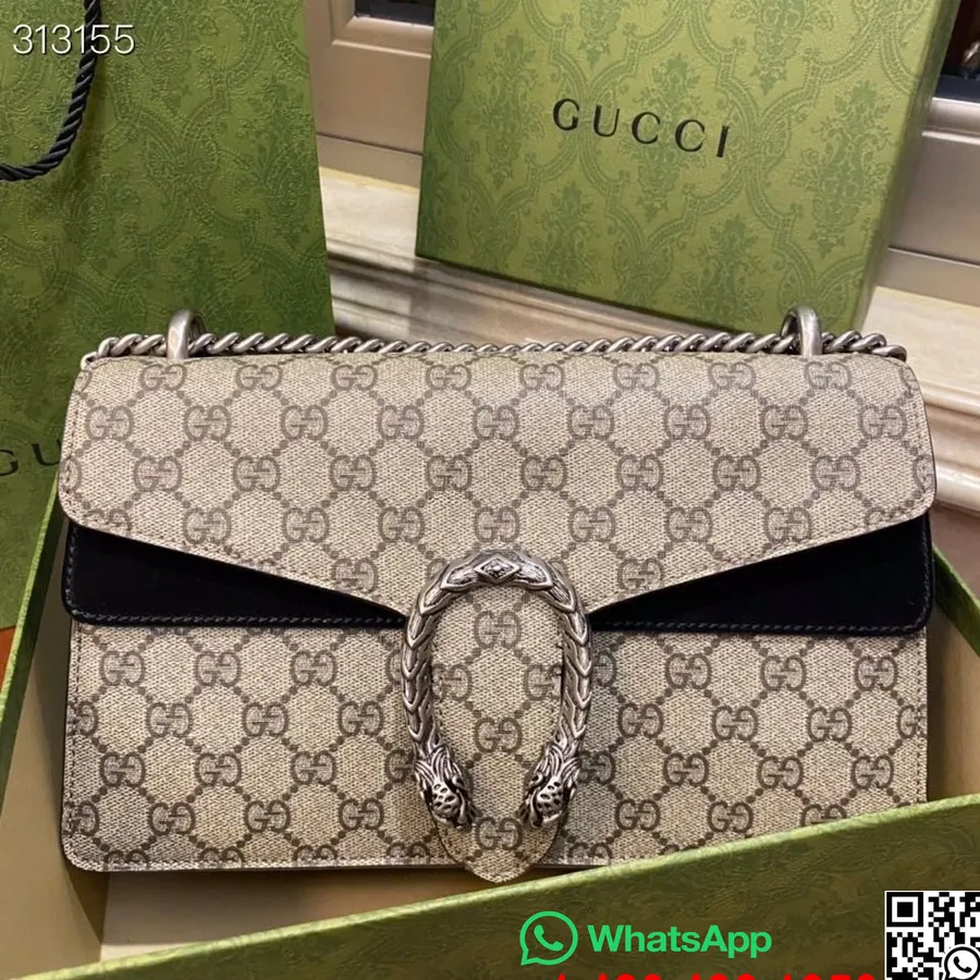 Gucci Dionysus Umhängetasche 28 Cm 400249 Kalbsleder Frühjahr/sommer 2022 Kollektion, Schwarz