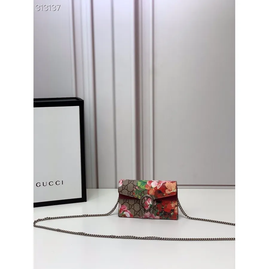 Gucci Dionysus Florale Umhängetasche 16 Cm 476432 Kalbsleder Frühjahr/sommer 2022 Kollektion, Burgund