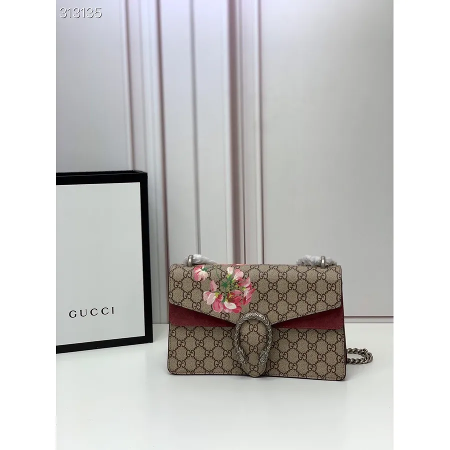 Gucci Dionysus Florale Umhängetasche 28 Cm 400249 Kalbsleder Frühjahr/Sommer 2022 Kollektion, Burgund