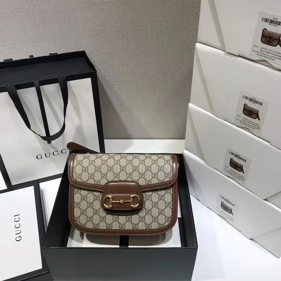 Gucci Horsebit 1955 Torba Na Rame 25 Cm 602204 Kolekcija Od Teleće Kože Jesen/zima 2020., Smeđa