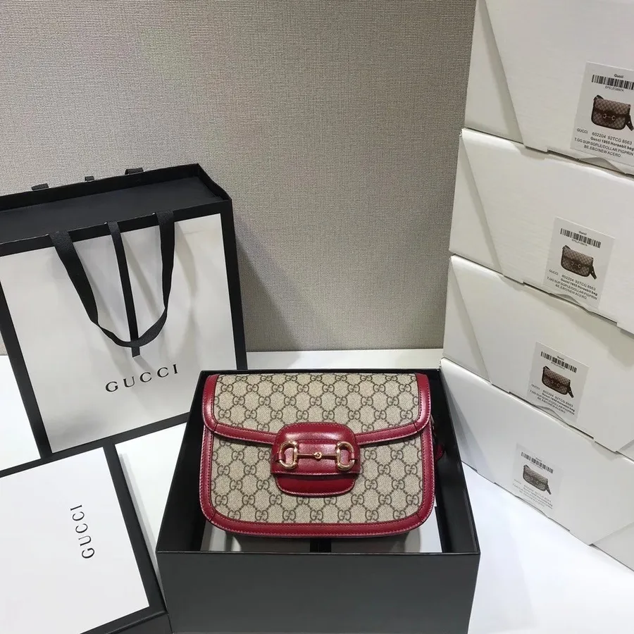 Gucci Horsebit 1955 Torba Na Rame 25 Cm 602204 Kolekcija Teleća Koža Jesen/zima 2020, Bordo