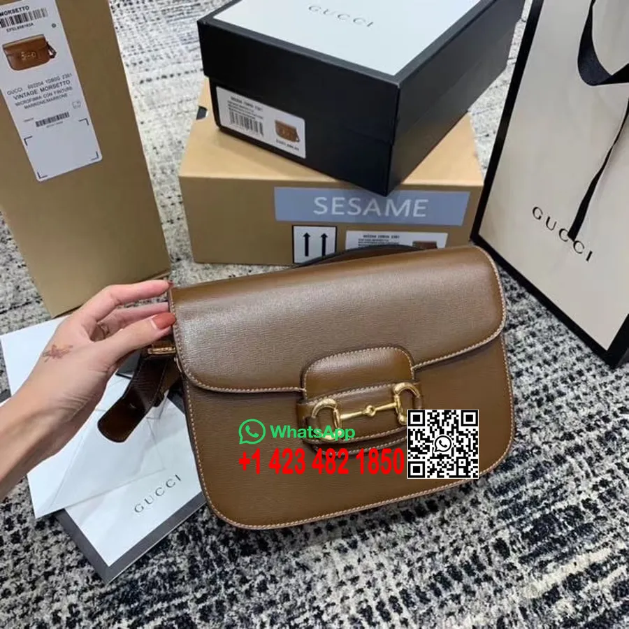 Gucci Horsebit 1955 Skulderveske 25cm 602204 Kalveskinn Vår/sommer 2020 Kolleksjon, Beige