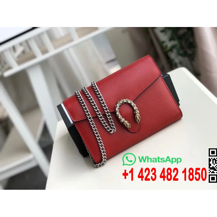 Gucci Crystal Dionysus Chain Wallet Sac Bandoulière 20cm 401231 Cuir De Veau Collection Printemps/été 2020, Rouge