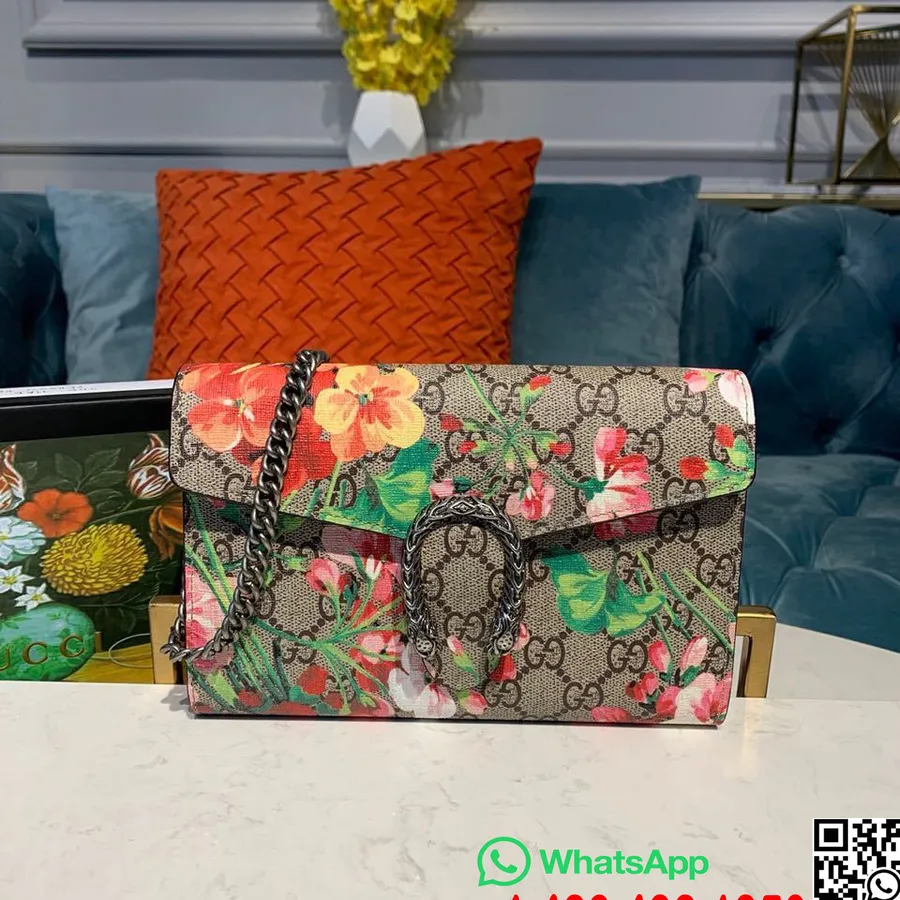 Τσάντα ώμου Gucci Floral Woc Dionysus 20cm, δερμάτινη επένδυση από δέρμα μοσχαριού συλλογή φθινόπωρο/χειμώνας 2019, μπορντό