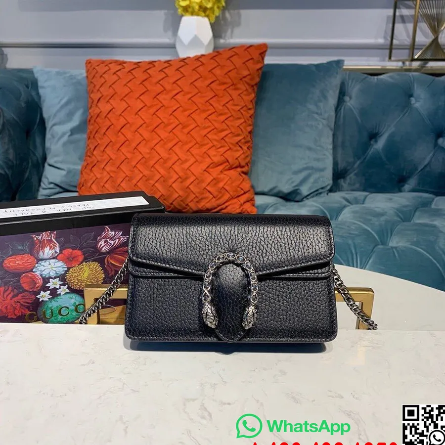 Gucci Woc Mini Dionysus Válltáska 16cm 476432 Borjúbőr őszi/téli 2019 Kollekció, Fekete