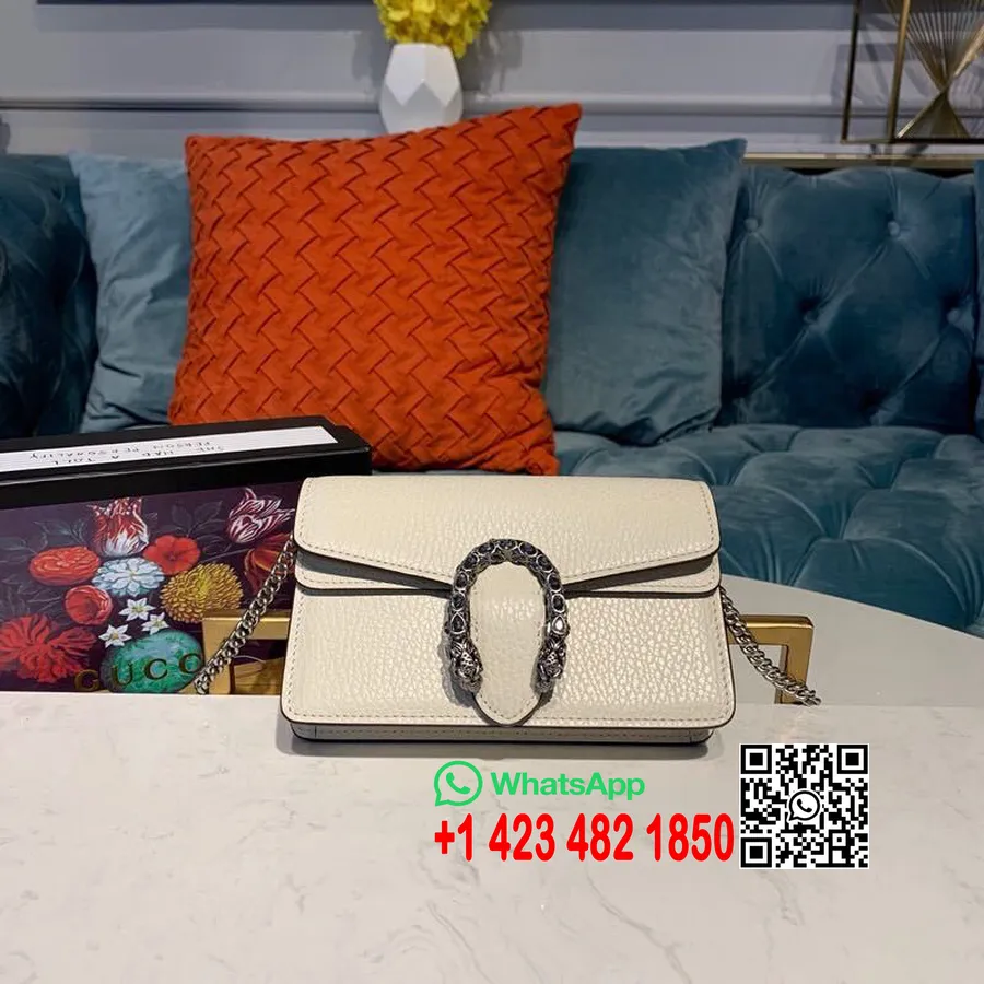 Gucci Woc Mini Taška Přes Rameno Dionysus 16cm 476432 Teletinová Kůže Kolekce Podzim/zima 2019, Bílá