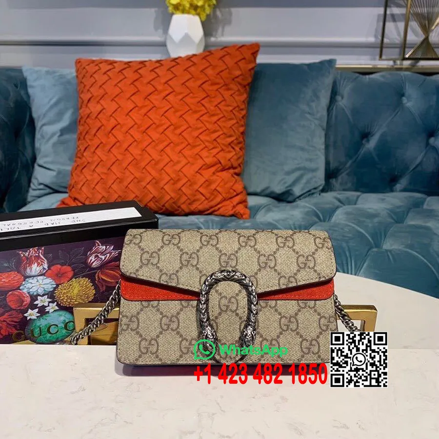 Gucci Mini Sac Bandoulière Dionysus 16cm Garniture En Cuir Suédé Toile Collection Automne/hiver 2019, Rouge