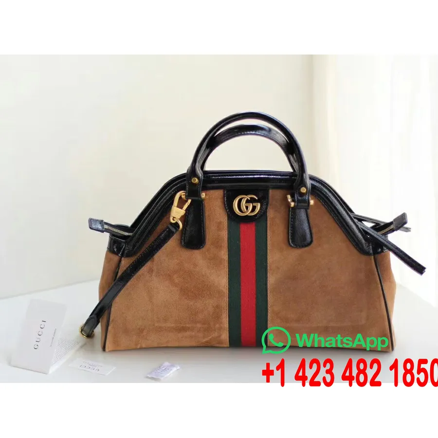 Gucci Re(belle) Nagy Felső Fogantyús Táska 40cm-es Velúr Borjúbőr 2018 Tavaszi/nyári Kollekció, Barna