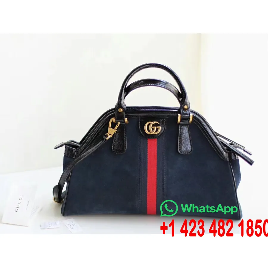 Gucci Re(belle) Grand Sac à Poignée Supérieure 40cm Cuir De Veau Suédé Collection Printemps/été 2018, Noir