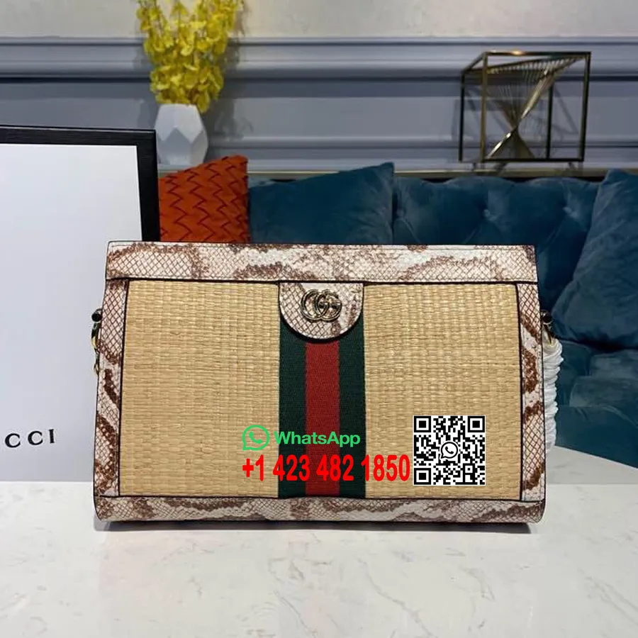 Gucci Ophidia Slamnata Torba Na Rame 26 Cm 503877 Kolekcija Od Teleće Kože Pred Jesen/zima 2019., Krem/smeđa/bež