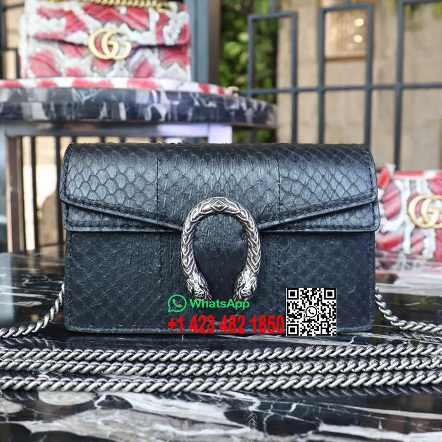 Gucci Dionysus Super Mini Torba 16 Cm 476432 Kolekcija Zmijska Koža Proljeće/ljeto 2019., Crna Zmija