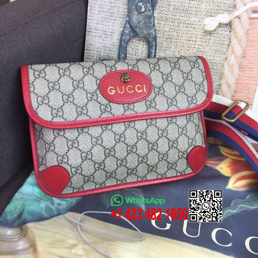 Gucci Gg Supreme Torba Za Remen Oko Struka 25 Cm 493930 Kolekcija Proljeće/ljeto 2019., Crvena