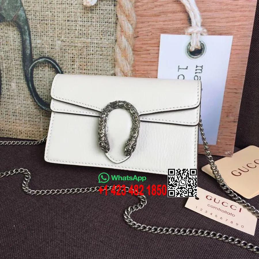 Gucci Dionysus Super Mini Torba 16cm 476432 Skóra Cielęca Kolekcja Wiosna/lato 2019, Biała