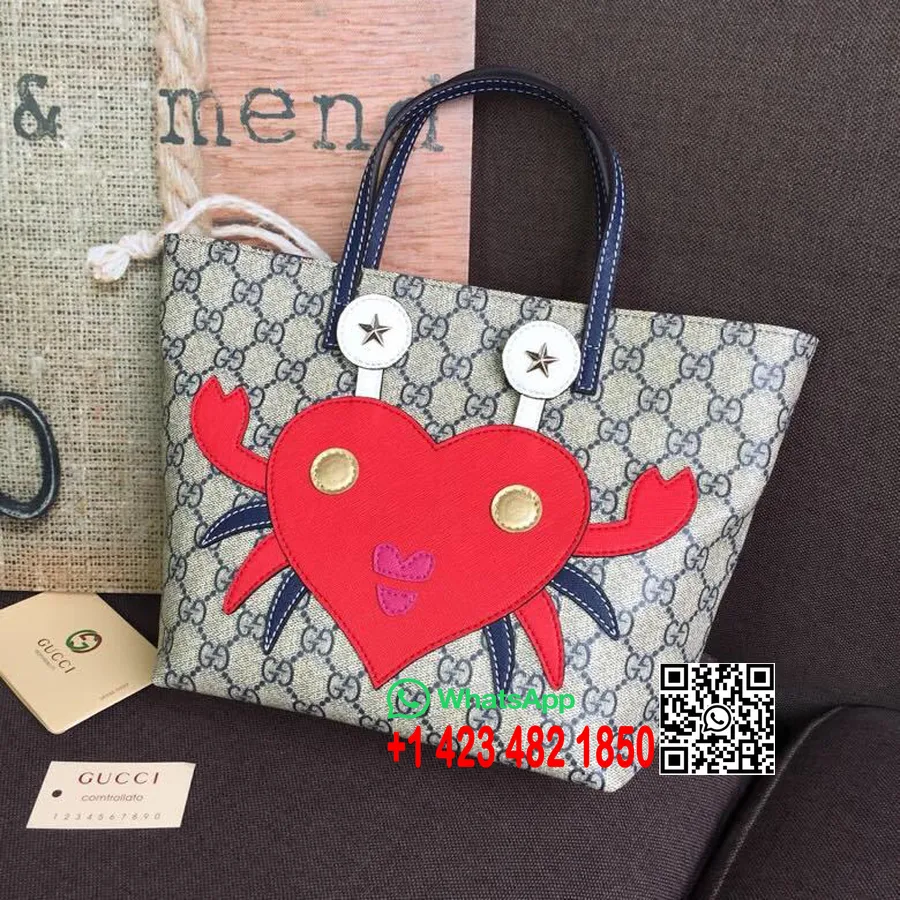 Gucci çocuk Gg Yüce Yengeç çantası 20cm 550758 Cruise 2019 Koleksiyonu, Kahverengi/çok Renkli