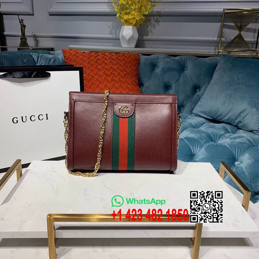 Gucci Ophidia Gg Torba Za čez Ramo 25 Cm 503877 Kolekcija Pomlad/poletje 2019 Iz Telečjega Usnja, Bordo