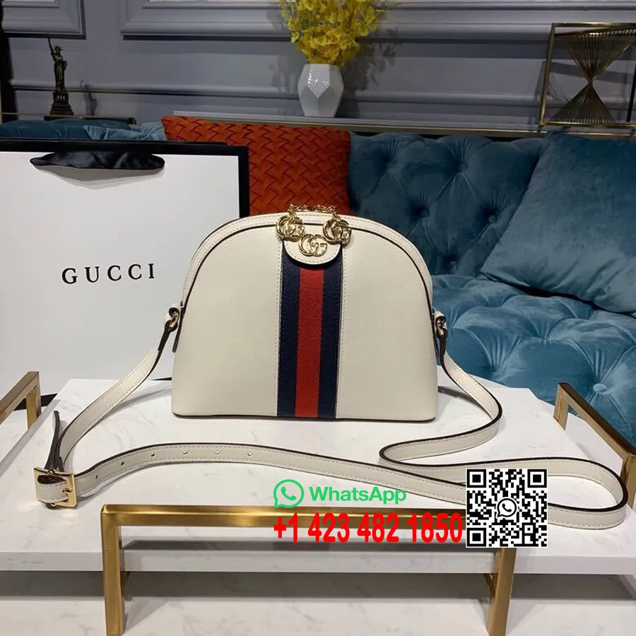 Gucci Ophidia Torba Za čez Ramo 24 Cm 499621 Kolekcija Pomlad/poletje 2019 Iz Telečjega Usnja, Bela