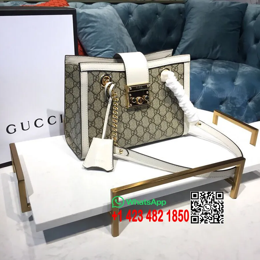 Сумка на плечо Gucci Padlock Gg 25 см 550129 из телячьей кожи, коллекция Cruise 2019, белый