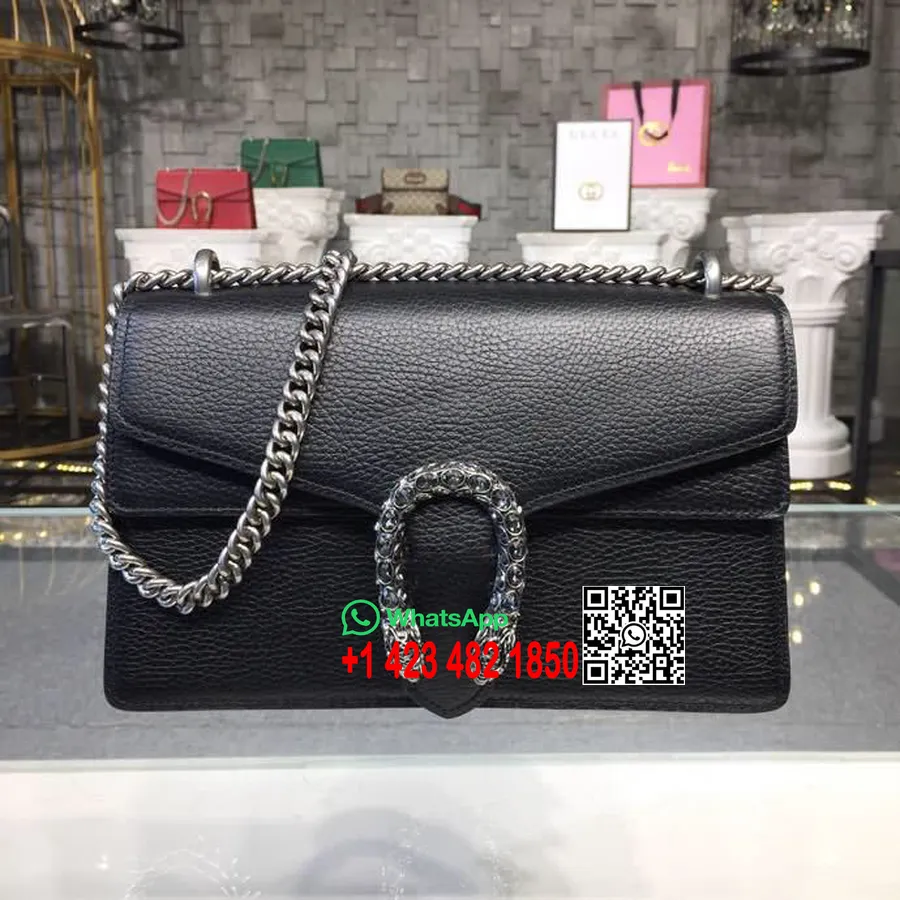 Gucci Dionysus Kristal Omuz Çantası 28cm 400249 Dana Derisi İlkbahar/Yaz 2018 Koleksiyonu, Siyah