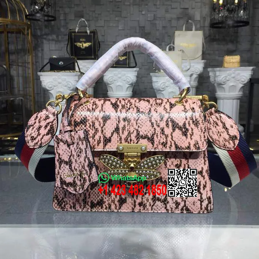 Gucci Queen Margaret, Kleine Tasche Mit Henkel, 26 Cm, 476541, Schlangenleder, Frühjahr/Sommer-Kollektion 2018, Rosa