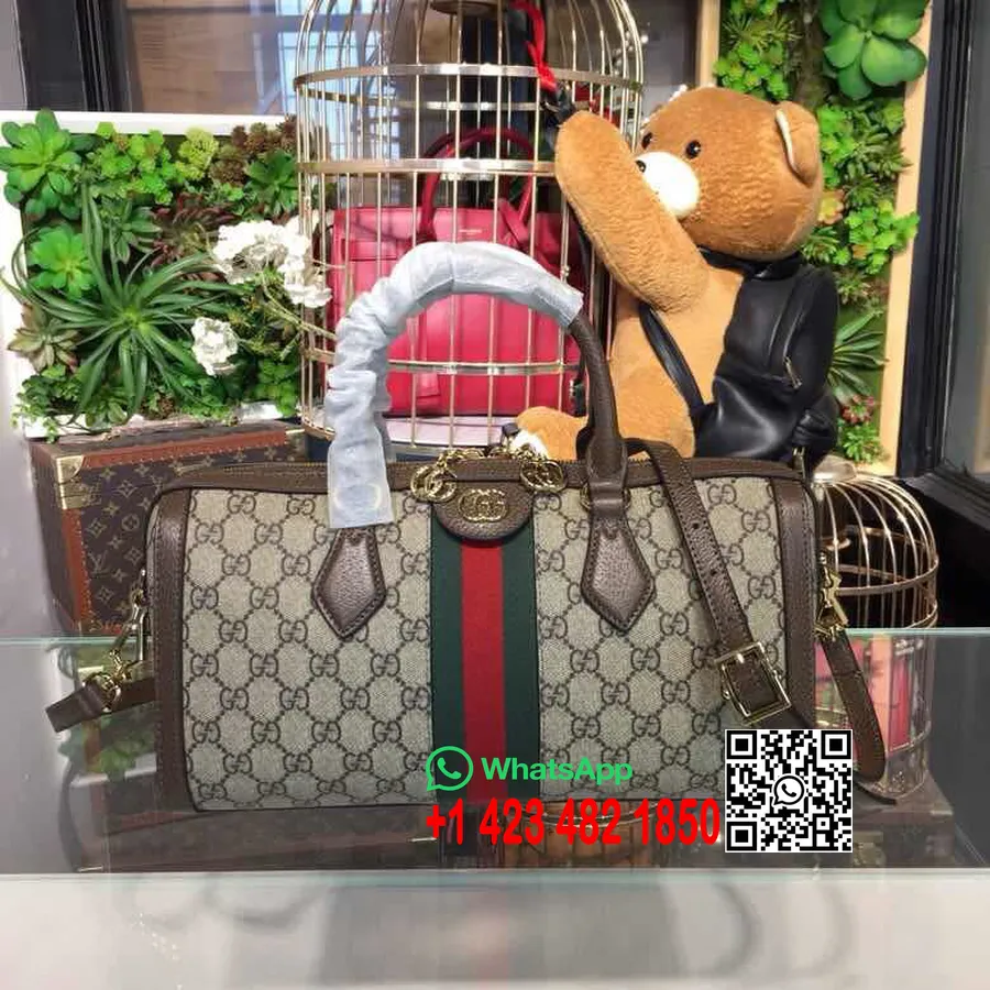 Gucci Ophidia Gg Supreme Střední Taška S Horní Rukojetí 32 Cm 524532 Teletinová Kůže Kolekce Jaro/léto 2018 Béžová