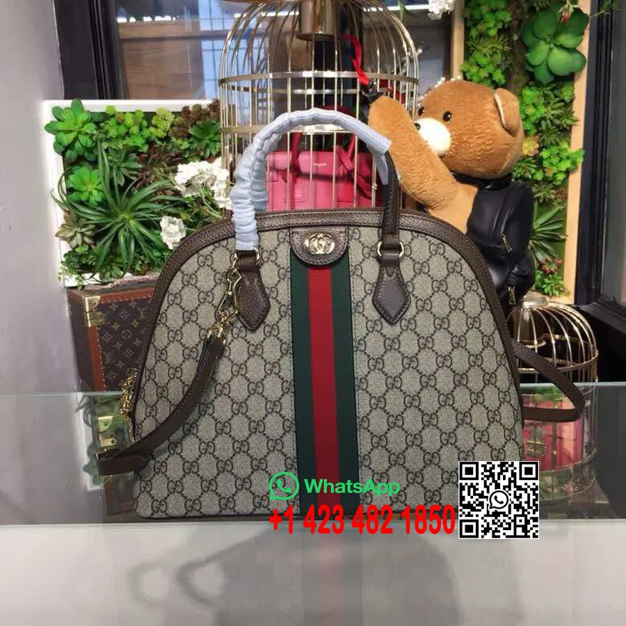 Gucci Ophidia Gg Supreme Střední Taška S Horní Rukojetí 34cm 524533 Teletinová Kůže Kolekce Jaro/léto 2018 Béžová