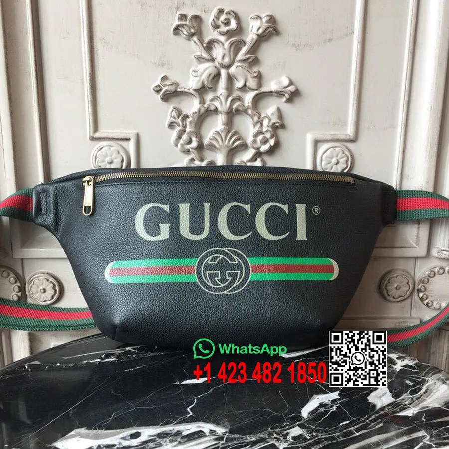 Gucci Coco Capitan Logotyp Bältesväska 40cm 493869 Kalvskinn Höst/vinter 2017 Kollektion, Svart