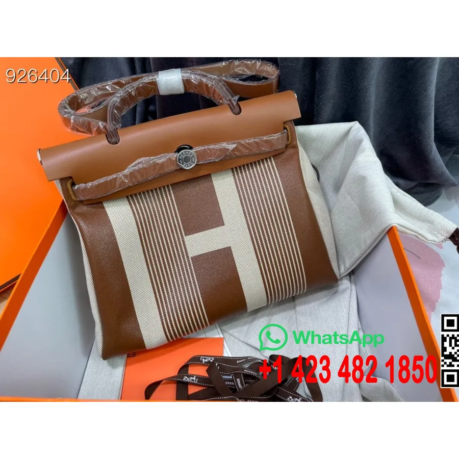 Hermes Toile H Hermes чанта с цип Pm 31cm памучно платно паладиев хардуер, естествено фов екрю бежово