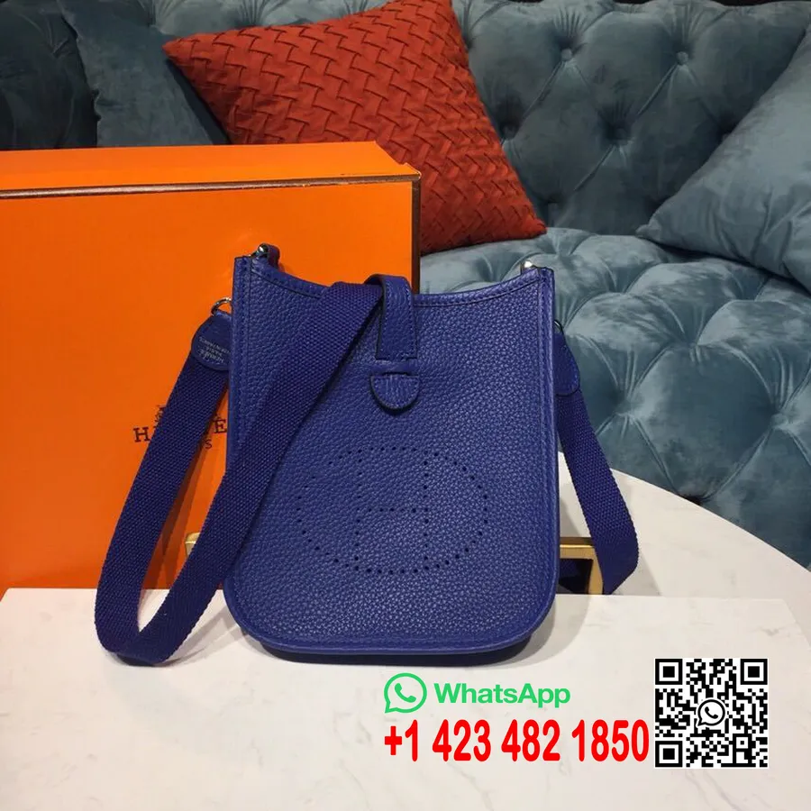 Hermes Evelyne Ii Tpm τσάντα 20cm Taurillon Clemence χειροποίητο παλλάδιο, βιολετί