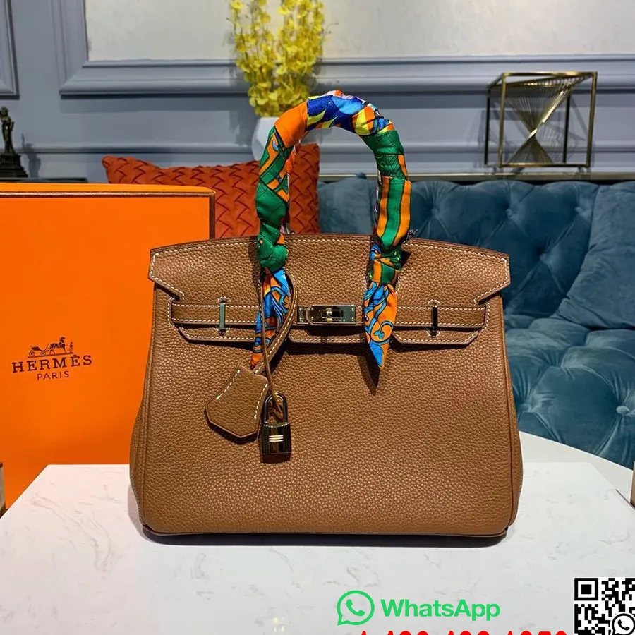 Hermes Birkin Soma 25cm Zelta Hardware Togo ādas Daļēji Roku šūta, Zelta