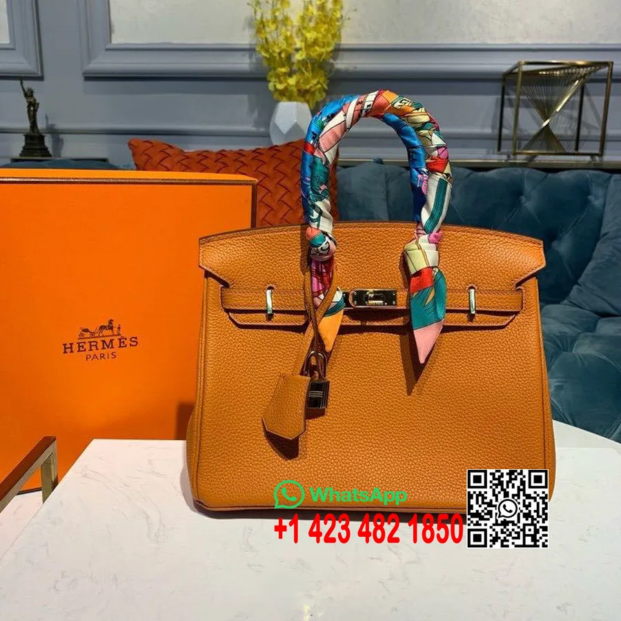 Hermes Birkin çanta 25cm Altın Donanım Togo Deri Yarı El Dikişli, Kayısı