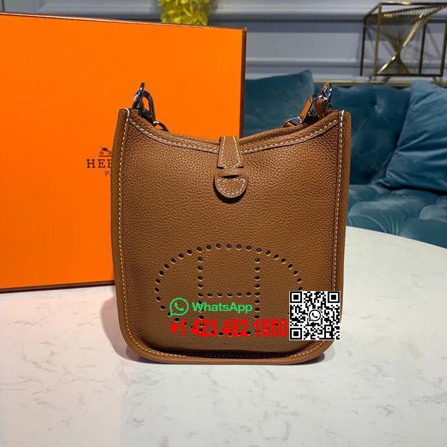 Hermes Evelyne Iii Tpm чанта 20cm Taurillon Clemence ръчно зашит паладиев хардуер, златен