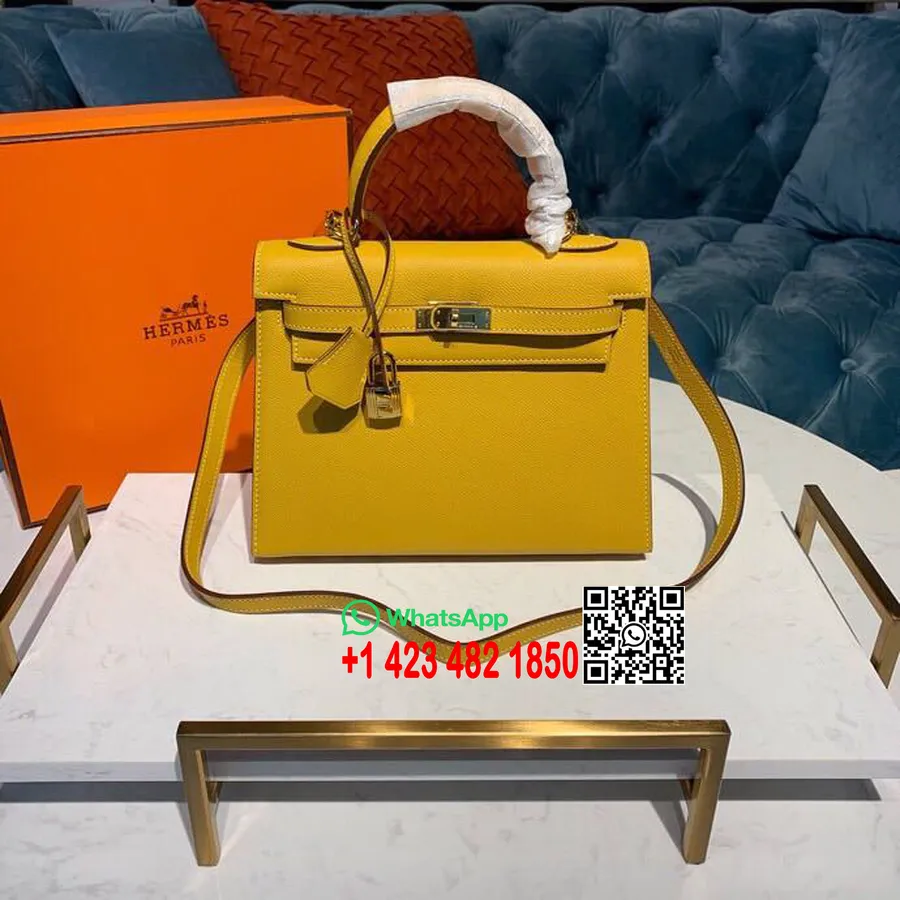 Hermes Kelly 25cm Epsom Soma Daļēji Ar Roku šūta Zelta Aparatūra, Jauna