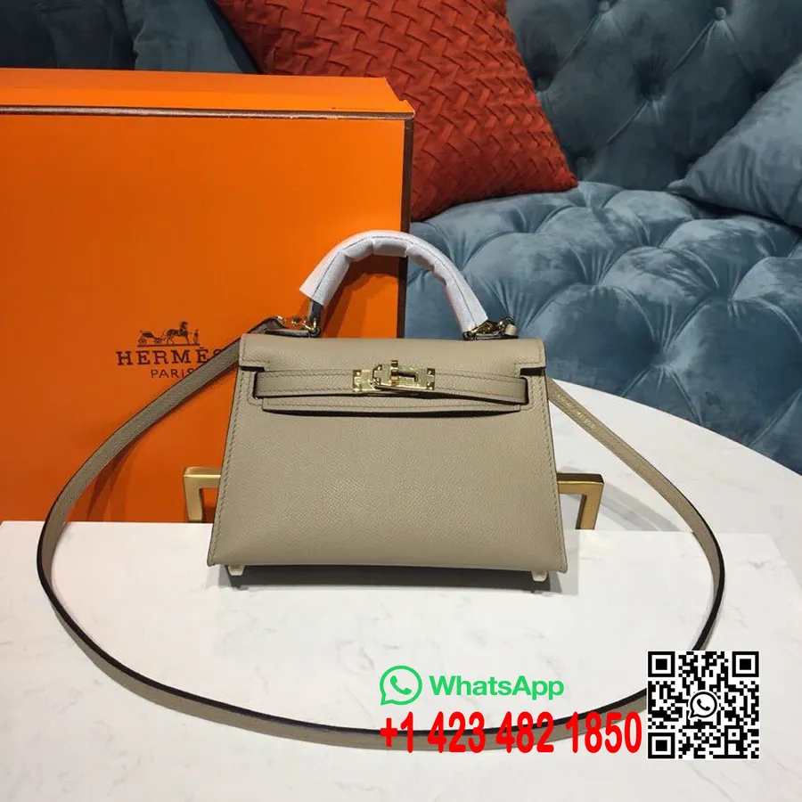 Hermes Mini Kelly 20cm Epsom Çanta El Dikişli Altın Donanım, Siper