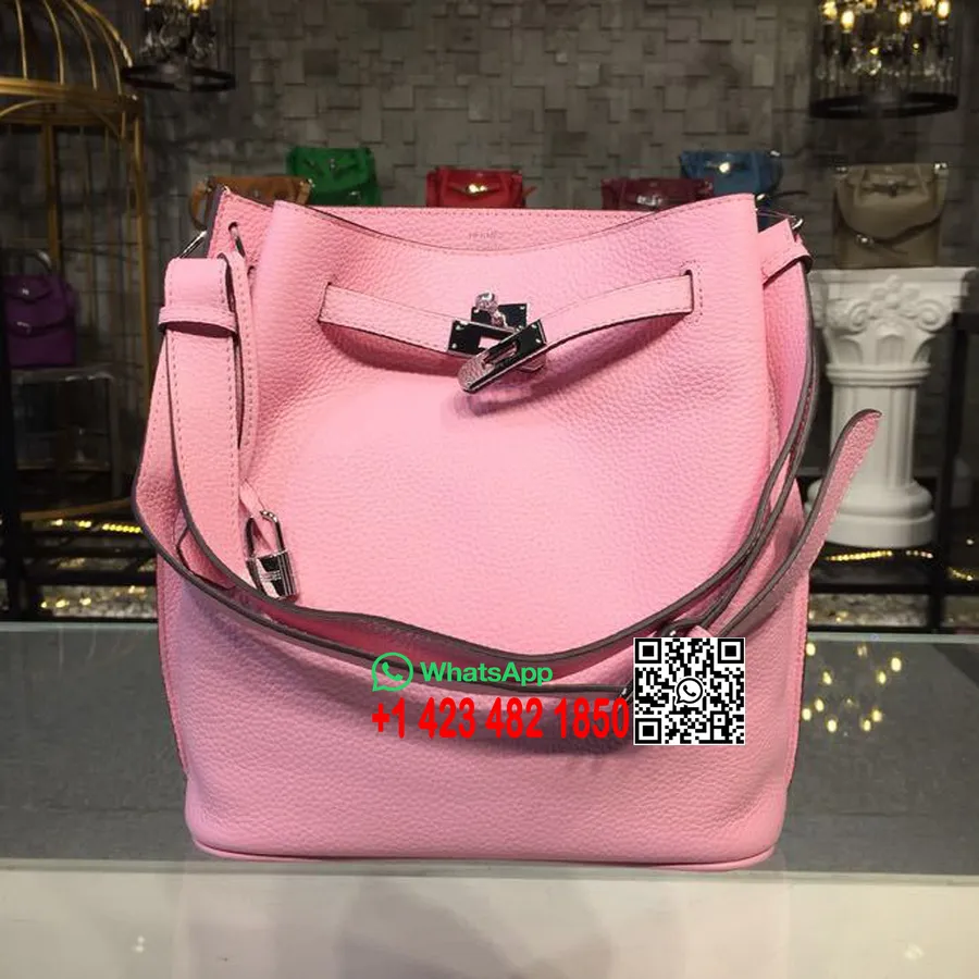 τσάντα Hermes So Kelly 26cm Togo τσάντα από δέρμα μοσχαριού παλλάδιο ραμμένο στο χέρι, ροζ