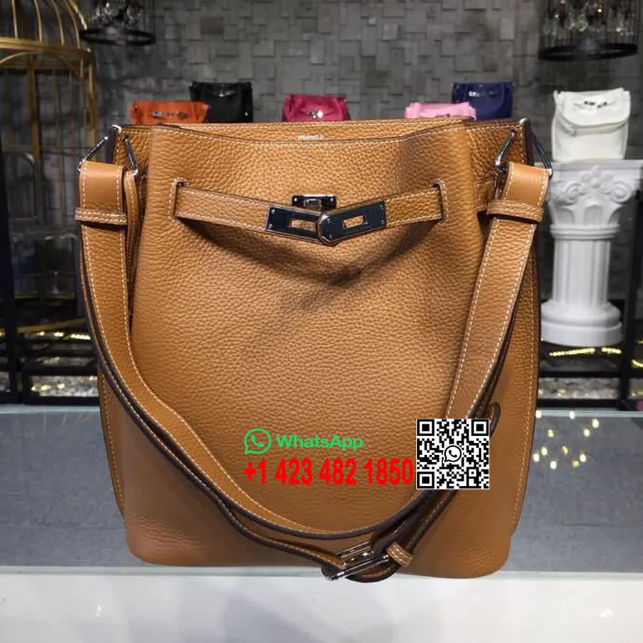 Hermes So Kelly Taske 26 Cm Togo Kalveskindstaske Palladium Hardware Håndsyet, Guld