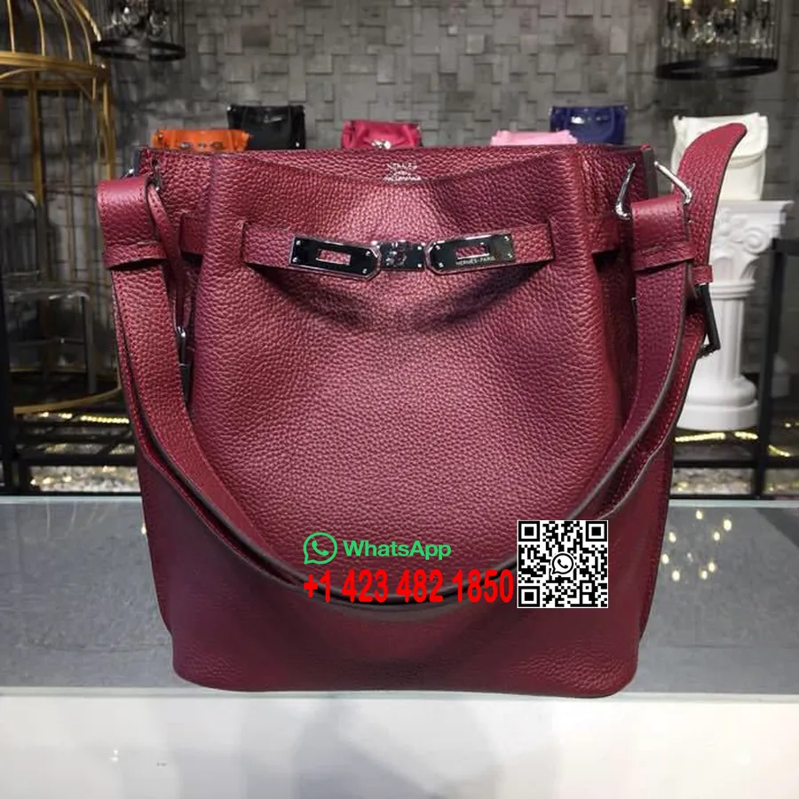 Сумка Hermes So Kelly 26см Togo Сумка из телячьей кожи палладиевая фурнитура, прошитая вручную, рубиновый