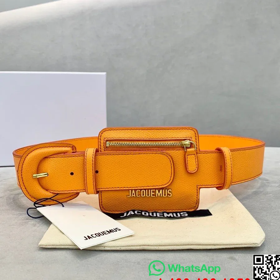 Jacquemus Le Porte Ceinture Sac Ceinture En Cuir De Veau Grainé Collection Automne/hiver 2019, Orange