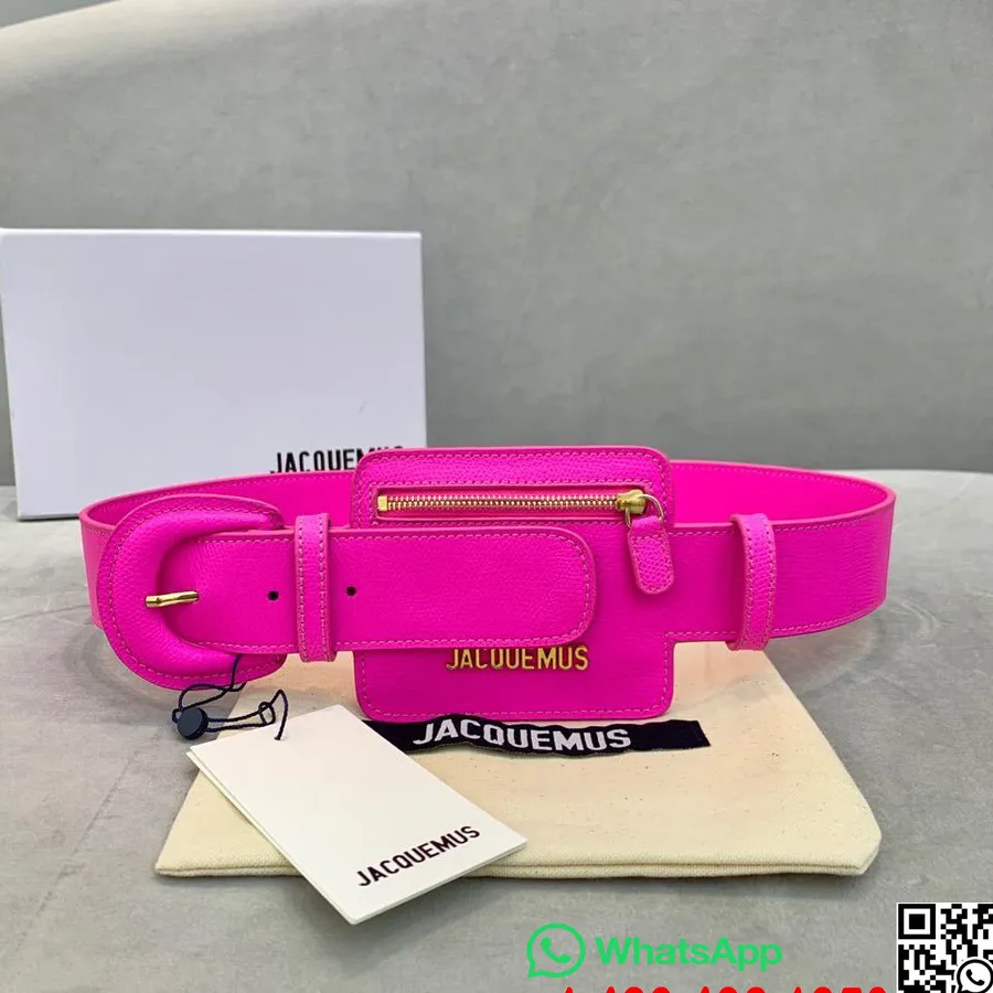 Jacquemus Le Porte Ceinture Tas Sabuk Koleksi Kulit Anak Sapi Berbutir Musim Gugur/dingin 2019, Hot Pink