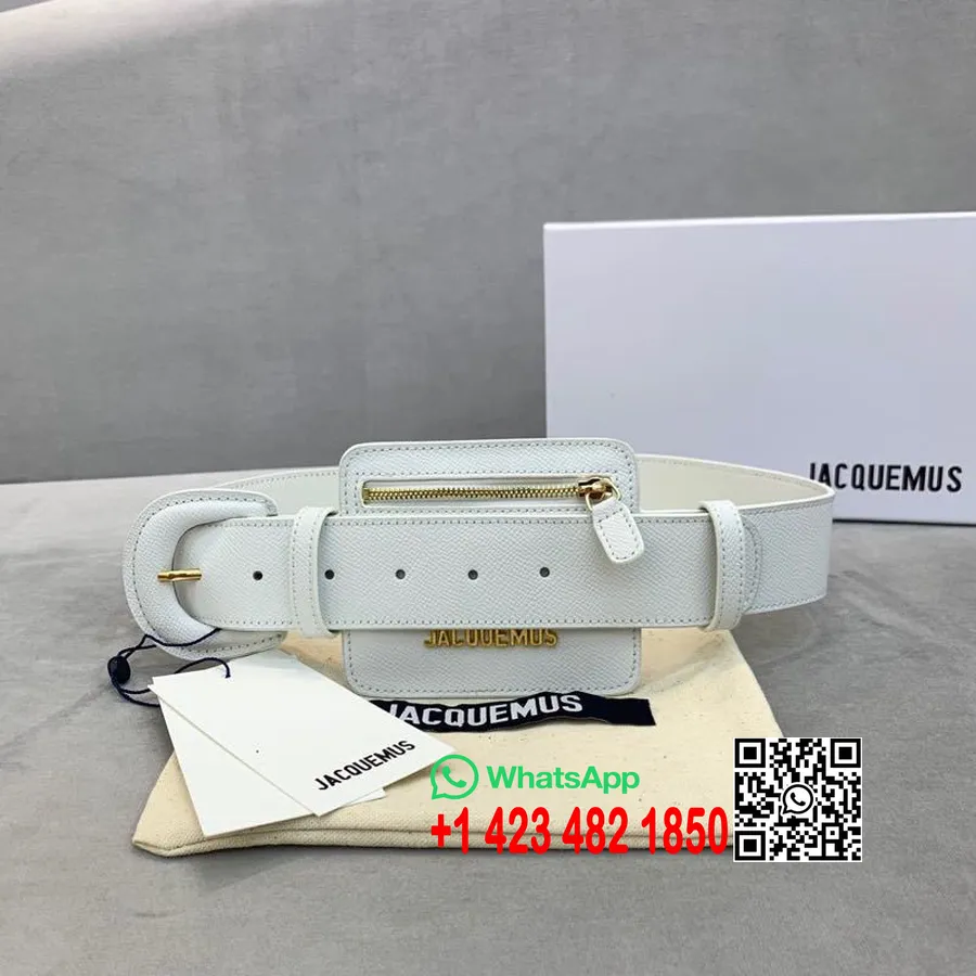 Jacquemus Le Porte Ceinture Sac Ceinture En Cuir De Veau Grainé Collection Automne/hiver 2019, Blanc